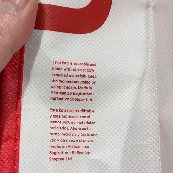 LULULEMON Reusable Large Red Plastic Tote Shopping Bag - Picture 10 of 11